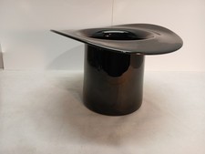 Vintage Blenko Black Art Glass Top Hat - 11 3/4" Champagne  Ice Bucket / Vase