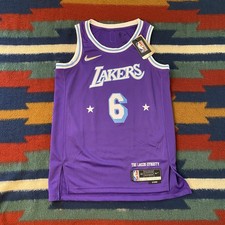 NWT Lebron James Nike 2022 The City Dri Fit Jersey Size Mens 40 Purple Lakers
