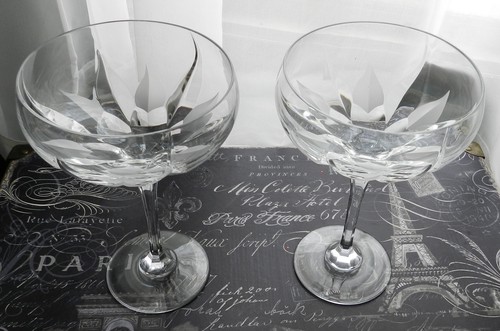 ¡¡HERMOSAS COPAS DE VINO DE CRISTAL CORTADO/GRABADO!! ¡¡GUAU!!! - Imagen 2 de 8