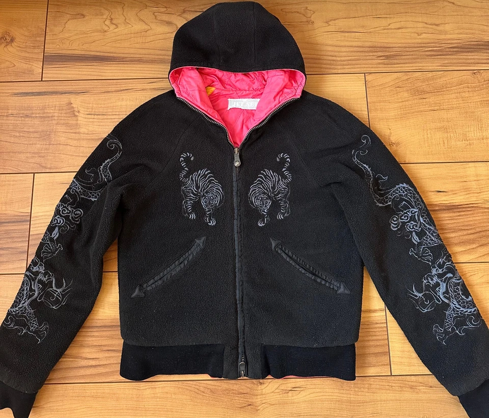 100%ORIGINAL VINTAGE JSX JET-SET WENDE JACKE GR.1 S TIGER STICKEREI - Bild 2 von 4