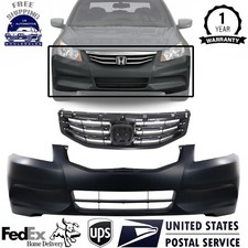 New Front Bumper Cover With Grille Assembly For 2011-2012 Honda Accord Sedan