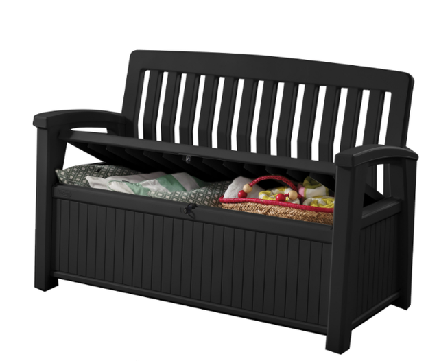 Keter Eden Garden Storage Bench - Dark Grey for sale online | eBay