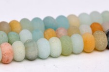 Natural Matte Multicolor Amazonite Grade A Rondelle Loose Beads 6x4MM 8x5MM