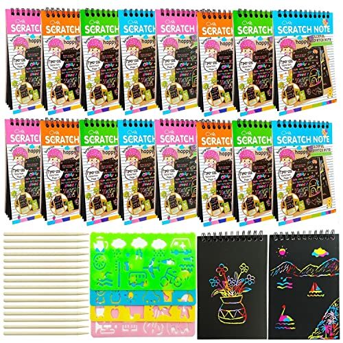 16 Pack Scratch Notebooks Art and Crafts for Kids Ages 4-8-12 Party Favors, - Picture 2 of 8