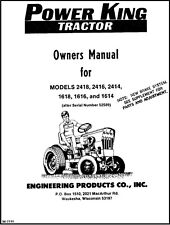 Economy Power King Tractor Operator Owner's Manual 2418 2414 1618 1612  98-7104