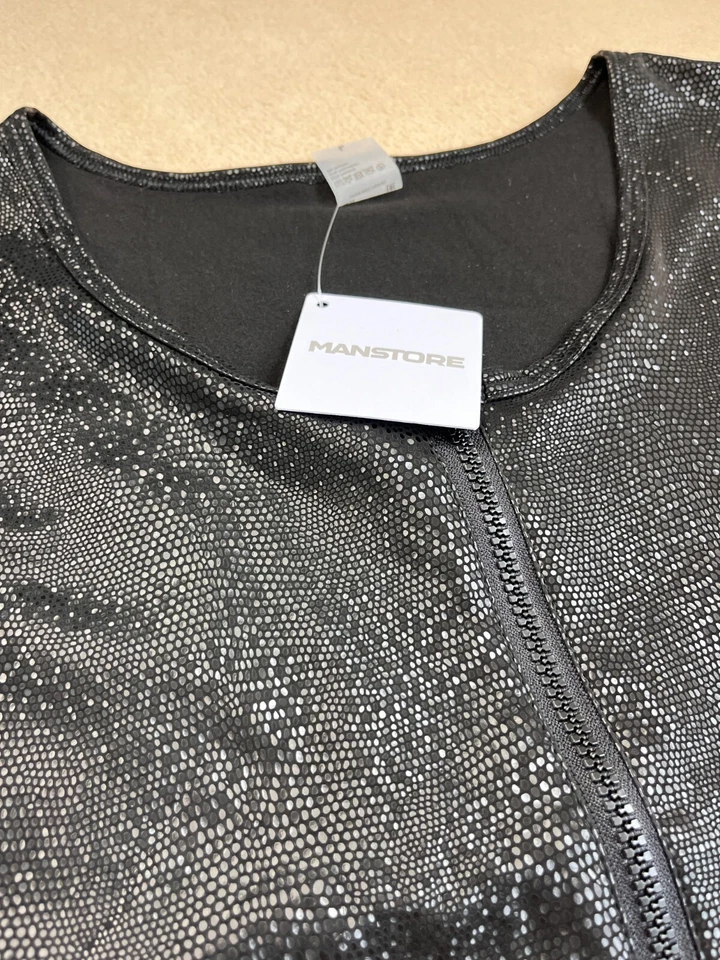 Chaleco con cremallera Manstore M2317 talla S: nuevo negro Reptilienoptik Foto 3 de 4