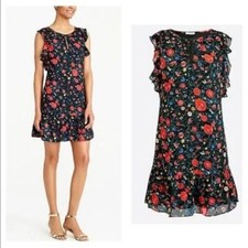 J. Crew Floral Printed Flutter Dress