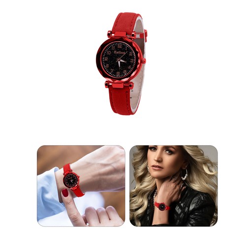 Quartz Watch Ladies Watch Digital Starry Sky Luminous Belt Watch Women's Watch - Picture 12 of 54
