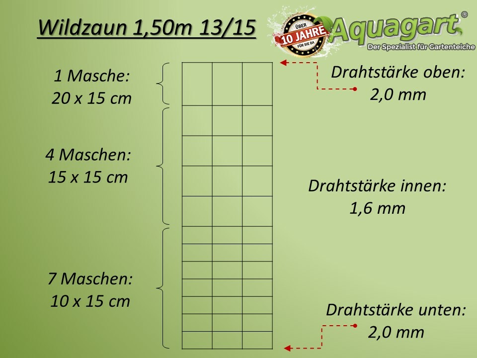 Wildzaun Forstzaun Weidezaun Knotengeflecht Maschendraht Drahtzaun 1501315