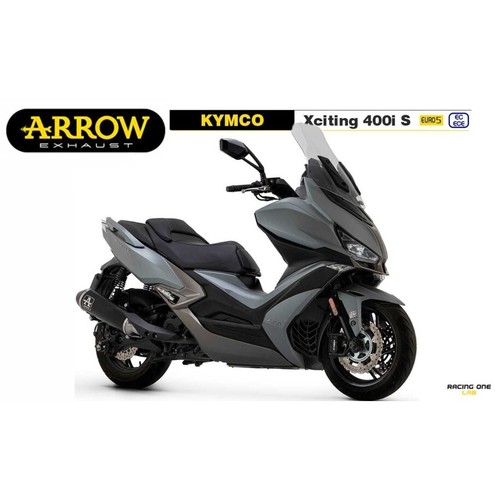 TERMINALE DI SCARICO ARROW ALLUMINIO DARK + KAT EURO5 KYMCO XCITING 400i 21-24 - Imagen 3 de 4