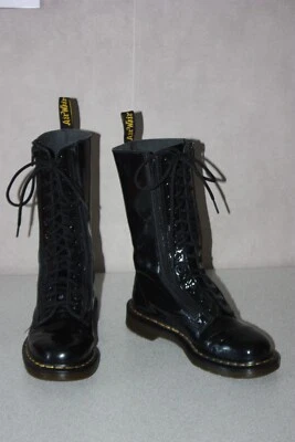 Dr .Martens Bottes 9733 W Cuir Vernis Doubles Zips T 37 TBE - Photo 1/4