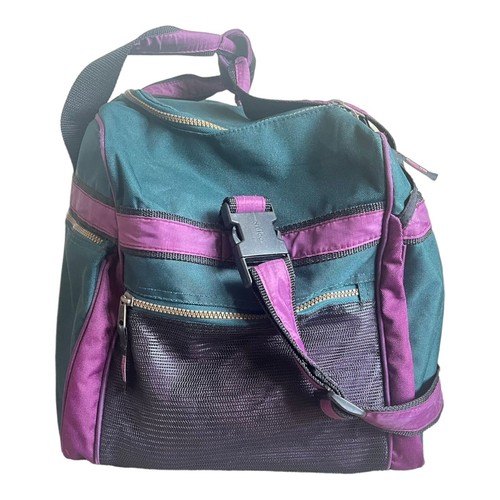 Vintage High Sierra Duffle Holdall Carry Bag Green Purple Travel Luggage - Picture 7 of 12