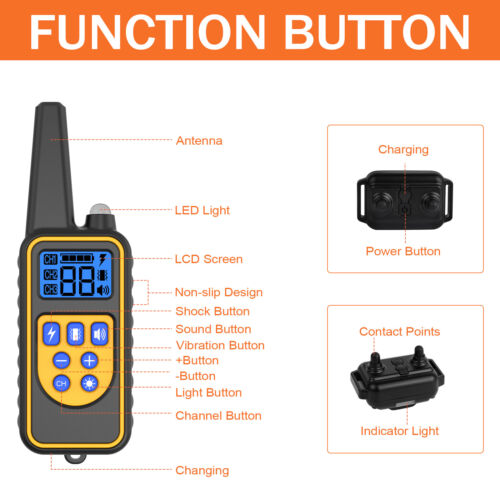3000 FT Dog Training Collar Rechargeable Remote Shock PET Waterproof Trainer US - Picture 6 of 33
