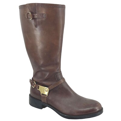 ECCO Hobart Harness Equestrian Brown Leather Mid Calf Riding