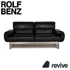 Rolf Benz Plura Leder Sofa Schwarz Zweisitzer Couch Funktion Relaxfunktion
