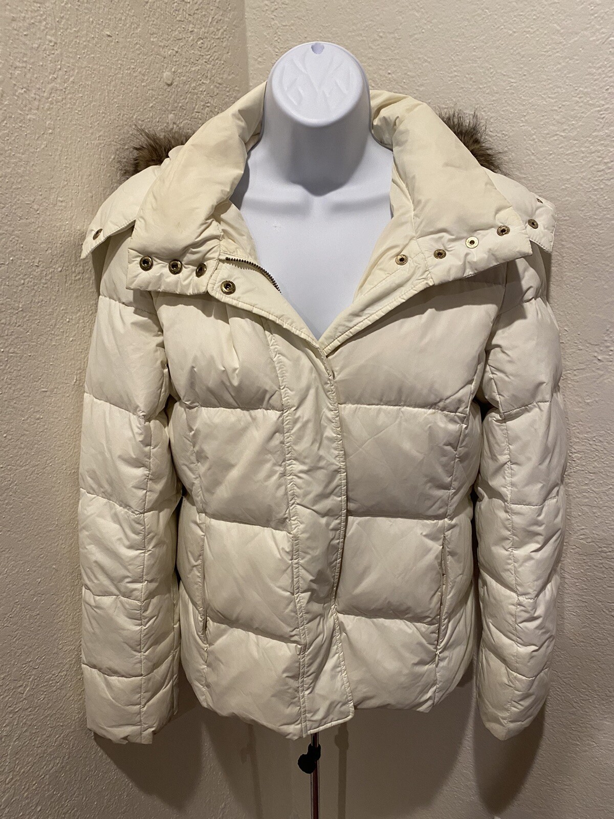 Tommy Hilfiger Womens Puffer Faux-Fur 