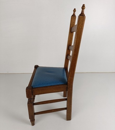 Antique Childrens Chair, Wood Oak Hobnails Small Chair - Picture 5 of 10