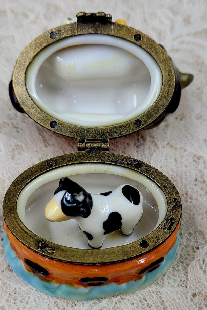 Noah's Ark Hinged Porcelain Trinket Box Vintage | eBay