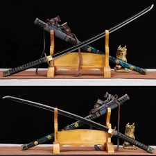 Blackening Blade 1060 Steel Tachi Japan Samurai Katana Sword Battle Ready #1123