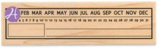 Calendario Artístico Hampton Rojo Goma Madera Sello Fecha Evento