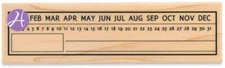 Hampton Art Calendar Red Rubber Wood Stamp Date Event