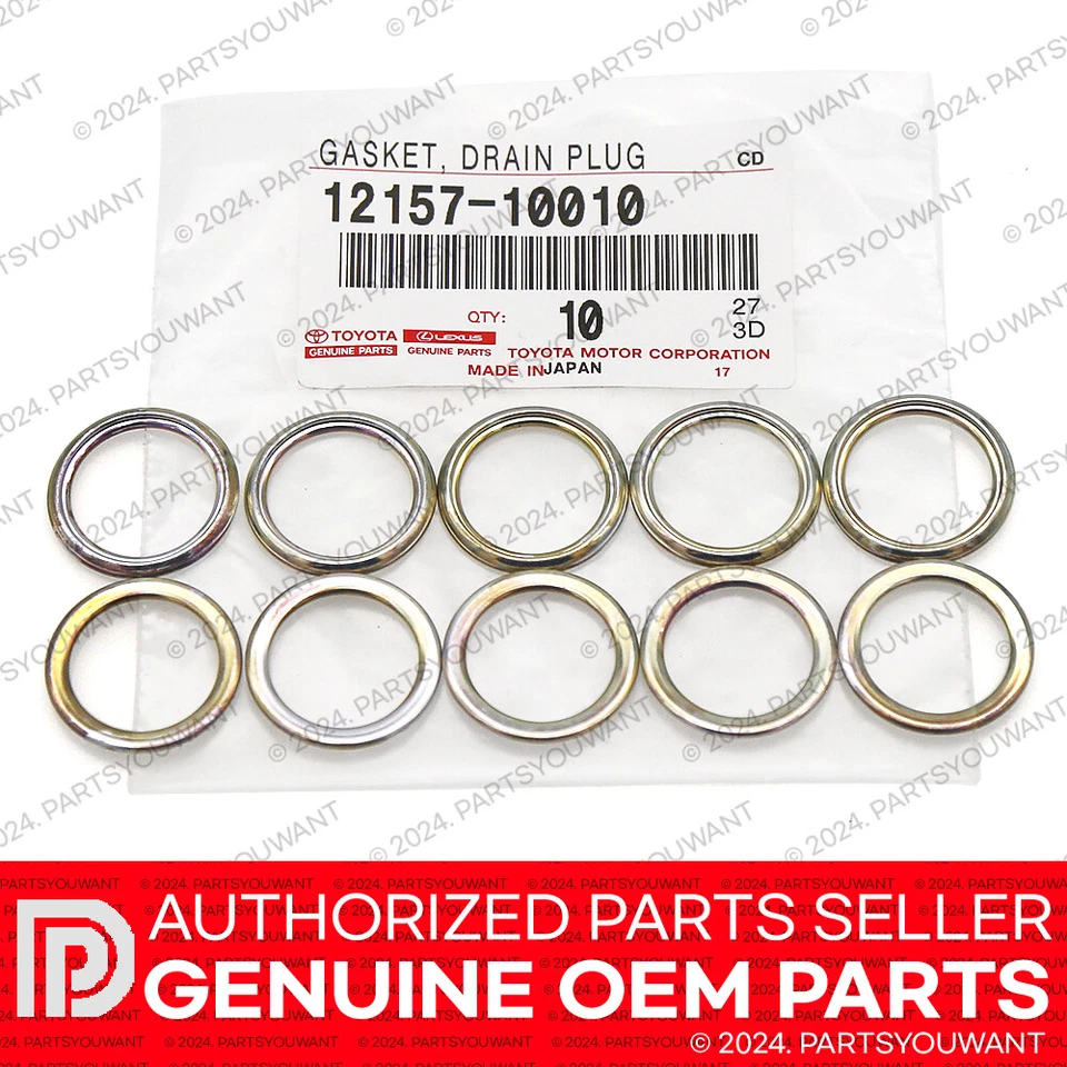 GENUINE Toyota Lexus OEM Differential Oil Drain Plug Gasket 12157-10010 [10 PCS] - Image 2 of 3