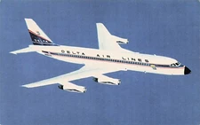 Delta Air Lines Convair 880 Advertising Plane Aviation Airplane Vtg Postcard G1