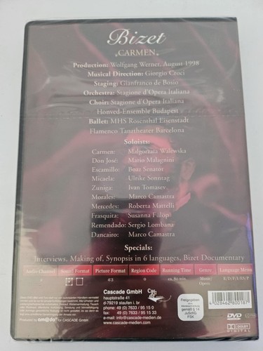 Bizet, Carmen. Opera in 4 acts. very good condition dvd region 4 NEW - Picture 2 of 2