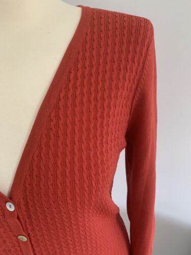 Linda Matthews Size Medium Women’s Burnt Orange Cardigan Button Close BB - Picture 3 of 7