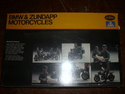 Testors Italeri #852 BMW & Zundapp Motorcycles Model Kit 1980 - NEW - Picture 4 of 5