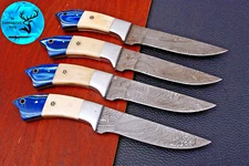 CUSTOM HANDMADE FORGED DAMASCUS STEEL STEAK KNIFE CHEF KNIFE KITCHEN SET 1398