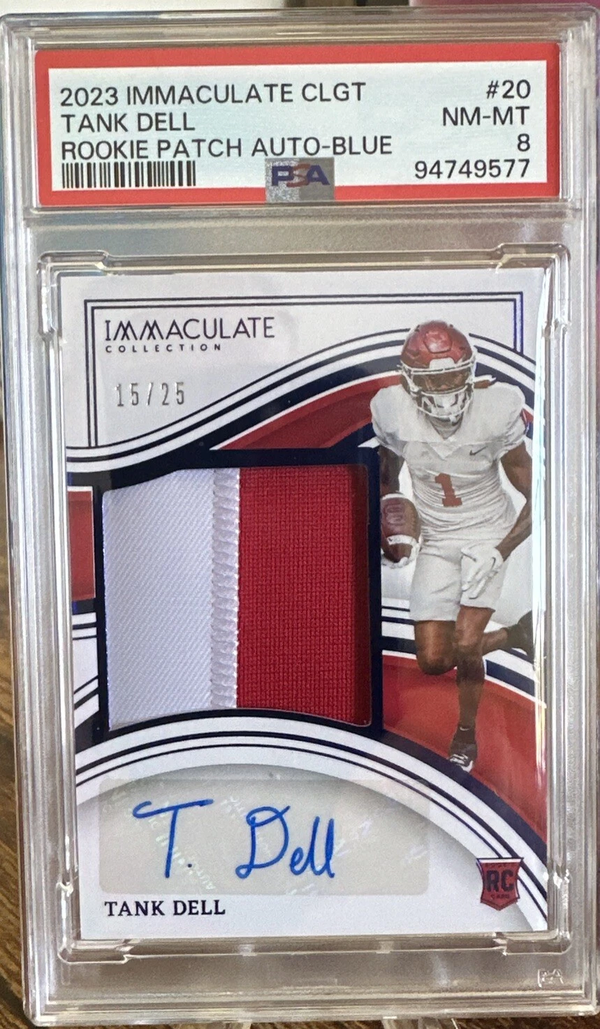 Tank Dell Panini Immaculate Collection Collegiate Rookie Patch Autographs #20 Blue