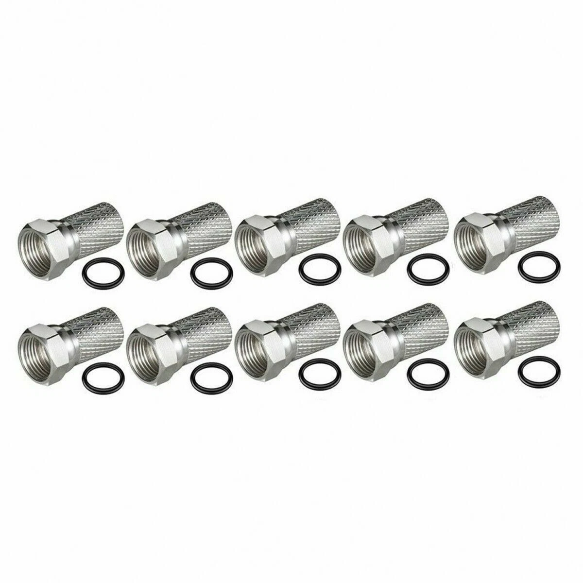 16 Fiches F à Visser & 8 Raccords Droits F-femelle / F-femelle