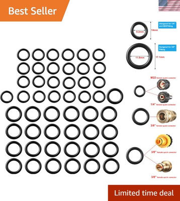 #ad Durable 50 Piece Black O Ring Set for Pressure Washer Connectors Water Saving $9.99
