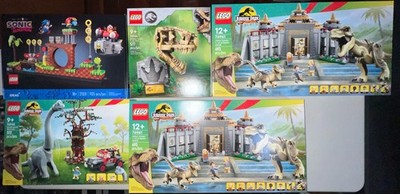 Lego Jurassic World 76961 Visitor Center T. Rex & Raptor Attack 76960 Lot Of 5.