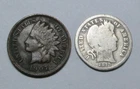 1907 Indian Head Penny and  Silver  1913 Barber Dime