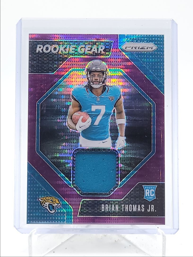 BRIAN THOMAS JR. 2024 PRIZM ROOKIE GEAR PATCH PURPLE PULSAR A RC Q4349