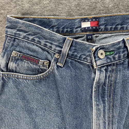 Vintage Tommy Jeans Shorts Mens 29 Blue Carpenter Denim Jorts Hilfiger Baggy - Picture 4 of 13