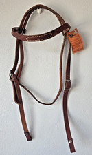 Horse Tack TEX TAN Browband Headstall Leather Stitched New Old Stock Western