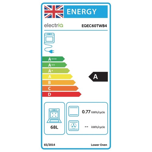 electriQ 60cm Twin Cavity Electric Cooker - Black EQEC60TWB4 - Bild 7 von 8