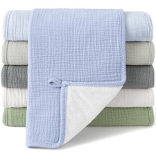 Muslin Burp Cloths, 100 Cotton Baby Burping Clothes, Large Extra Soft Absorb...