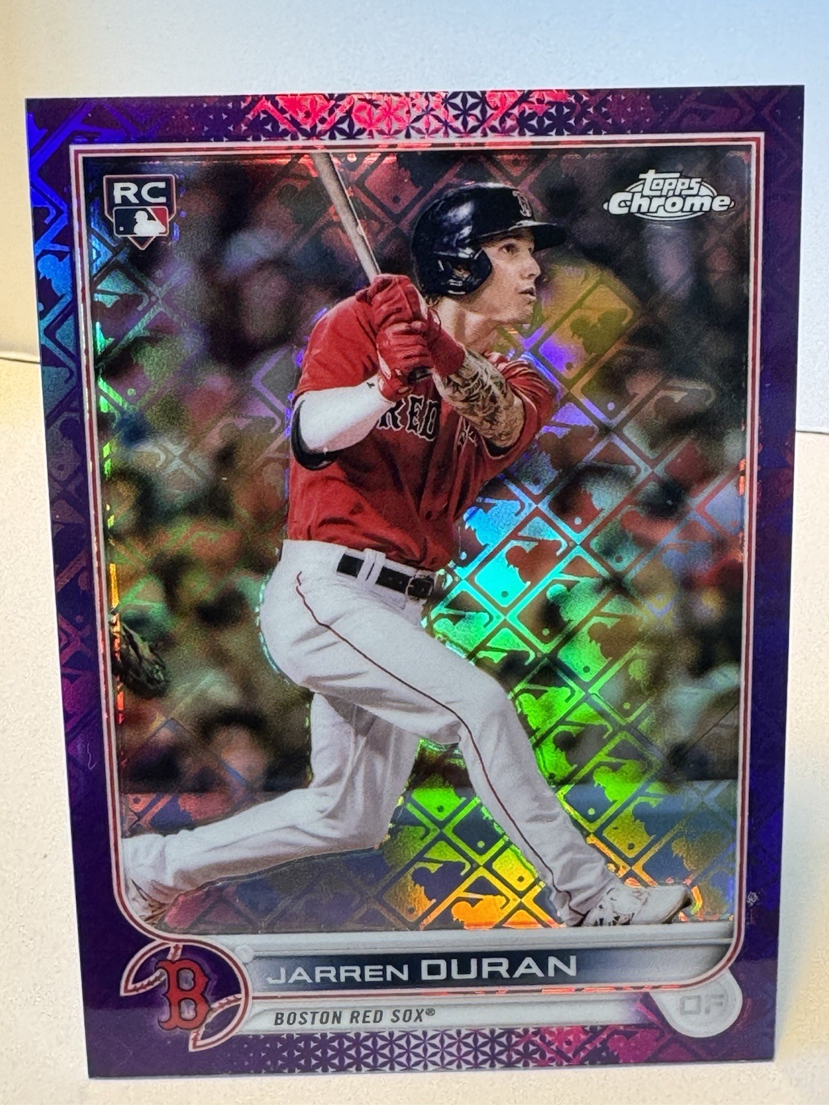Jarren Duran RC 2022 Topps Chrome Logofractor Purple /250 Boston Red Sox #4