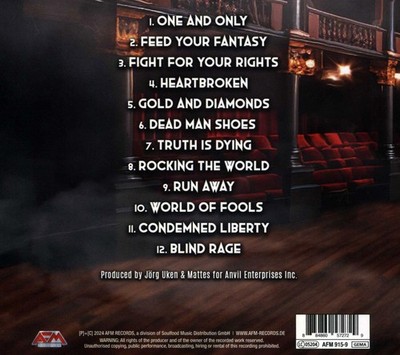 ANVIL ONE & ONLY NEW CD
