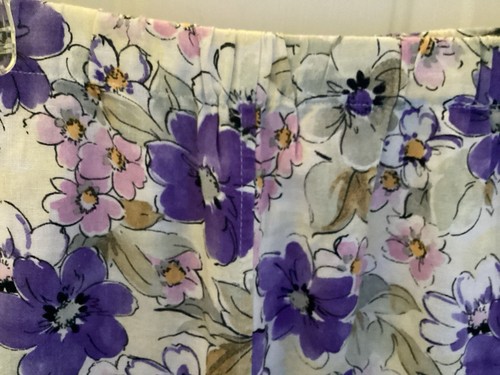 Woman Within 3x Linen Blend Floral FullSkirt A Line Purple On White EUC Pockets - Picture 3 of 6