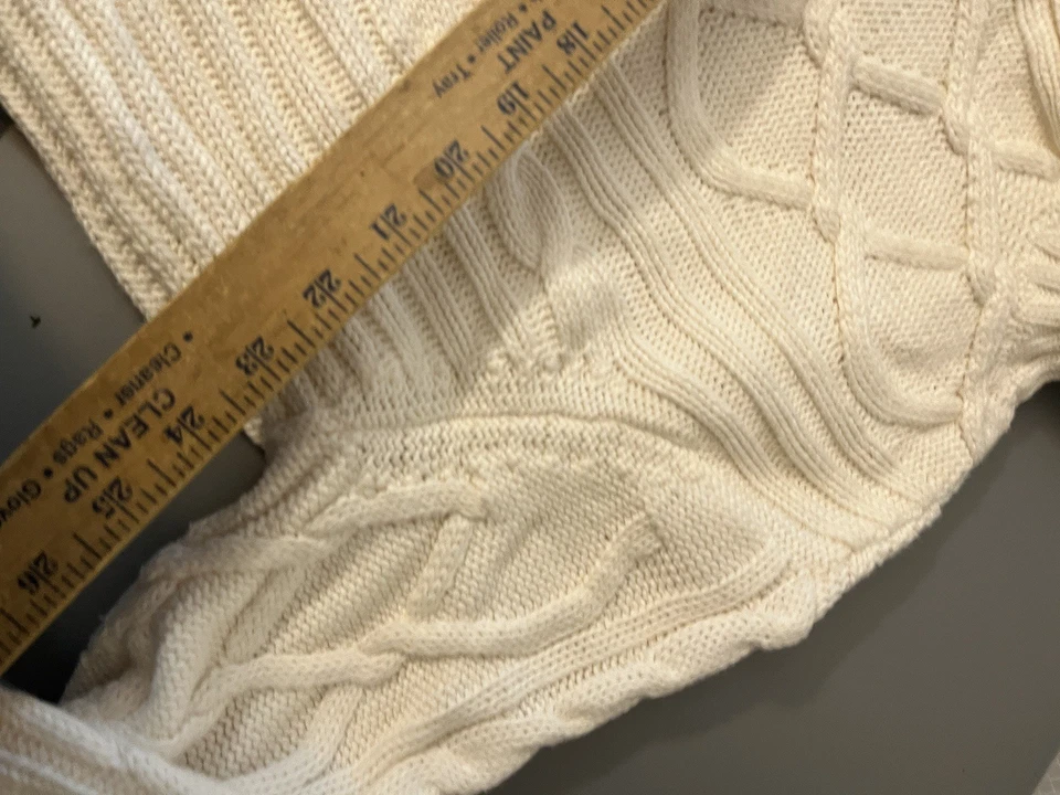 Ann Taylor Loft Cable Knit Full Zip Sweater Jacket Cream Womens XL White - Image 4 of 4