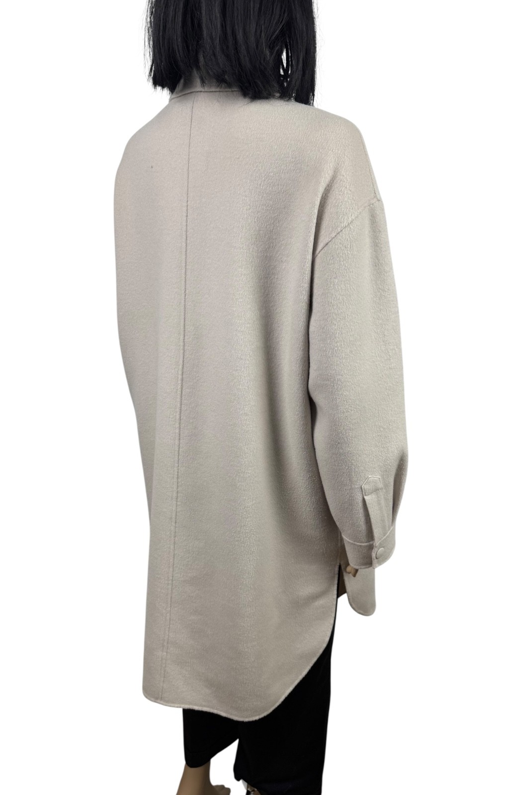 Massimo Dutti Wool Coat Collared Button Up Shaket… - image 11