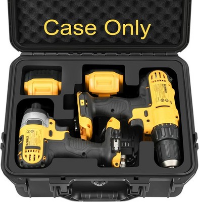 Case for Cordless Drill/Impact Driver Set - Waterproof Hard Tool Box for Dewalt