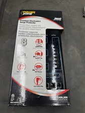 NEW POWER ZONE 8168015 MULTI MEDIA 8 OUTLET 6 FOOT POWER STRIP SURGE PROTECTOR