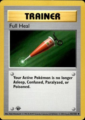 Pokemon Full Heal 82/102 Base Set Uncommon 1. Edition Moderated Played