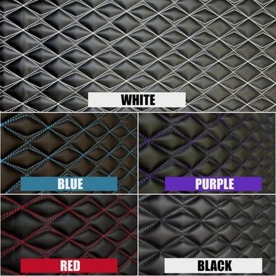 Vinyl Quilted Fabric 3/8'' Foam Padded Upholstery Car /58'' W/ (Double Diamond)